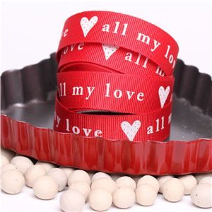 All my love Ribbon - Red/Cream